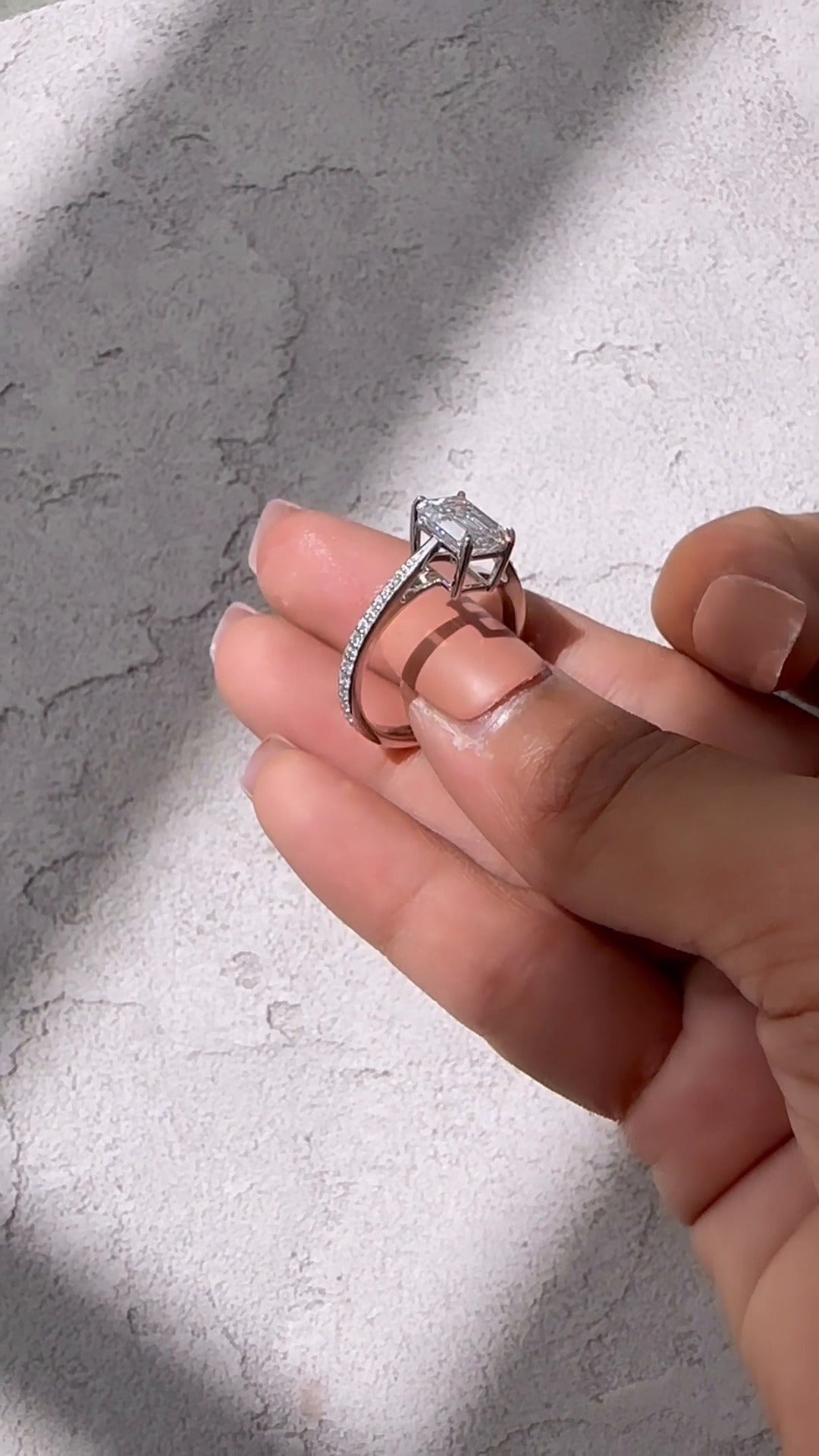 Diamond Moissanite Engagement Ring