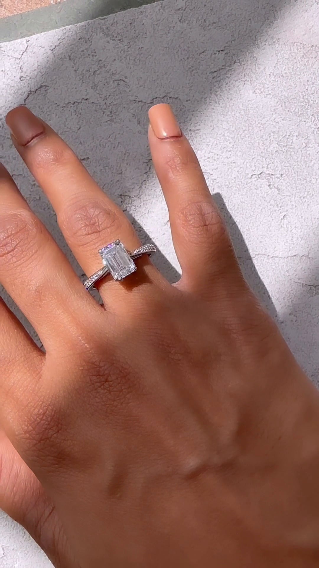 Emerald Diamond Engagement Ring