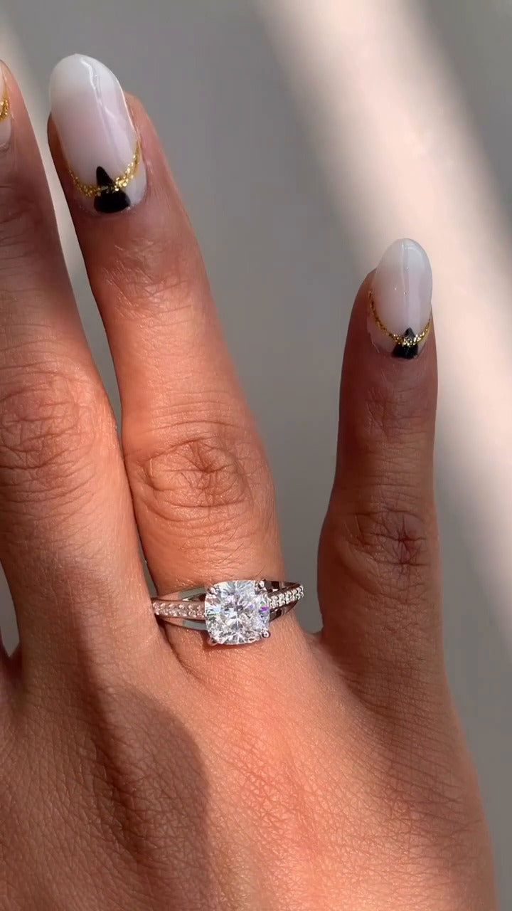 Jessamine Cushion Moissanite Engagement Ring