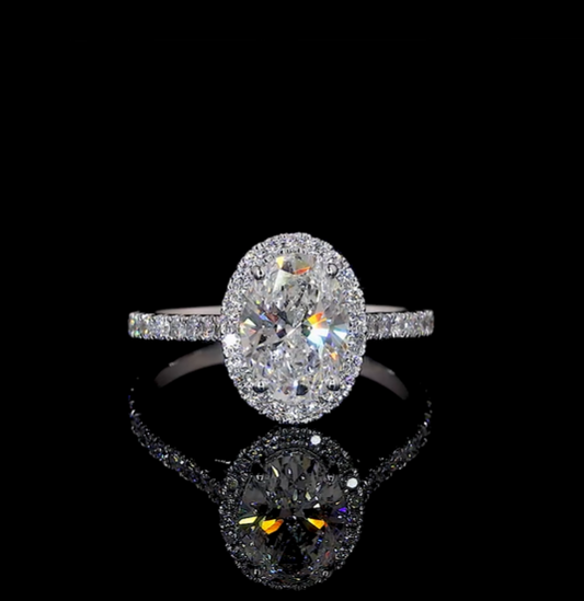 Joliette Oval Halo Engagement Ring