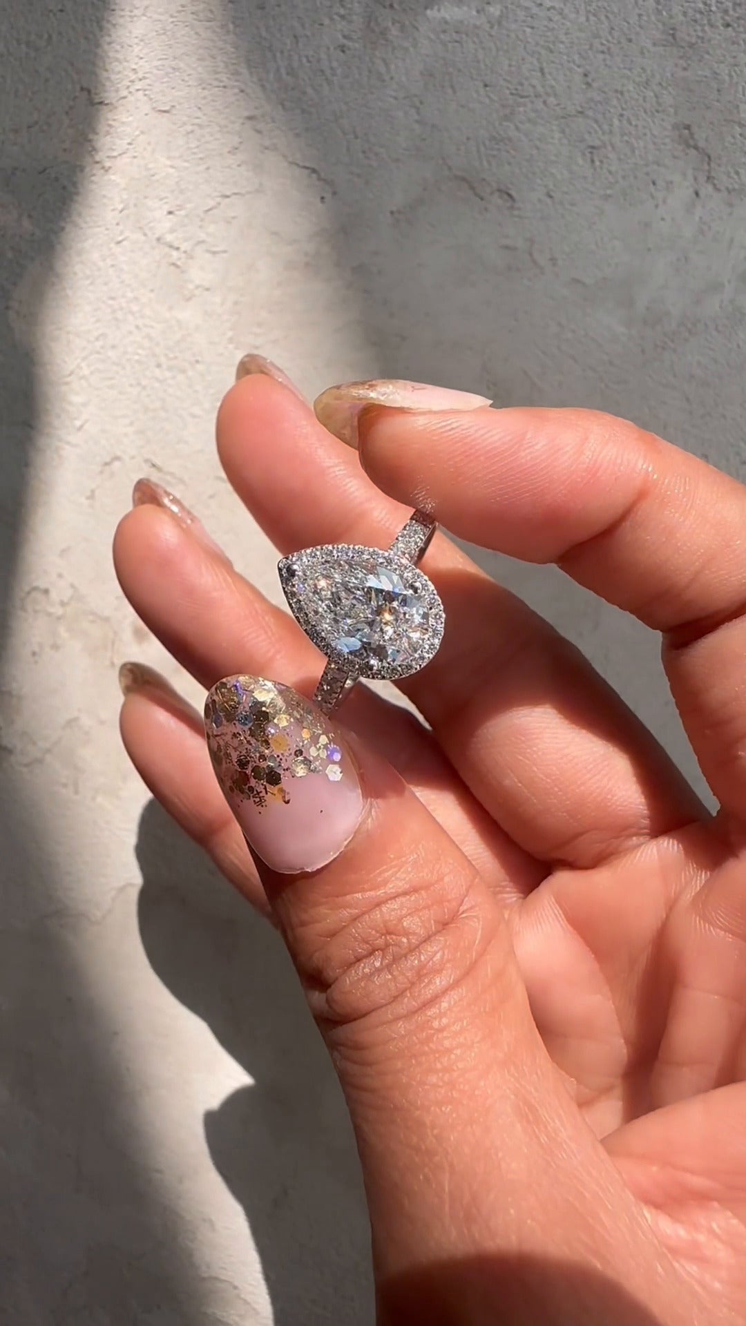 Pear Halo Engagement Ring
