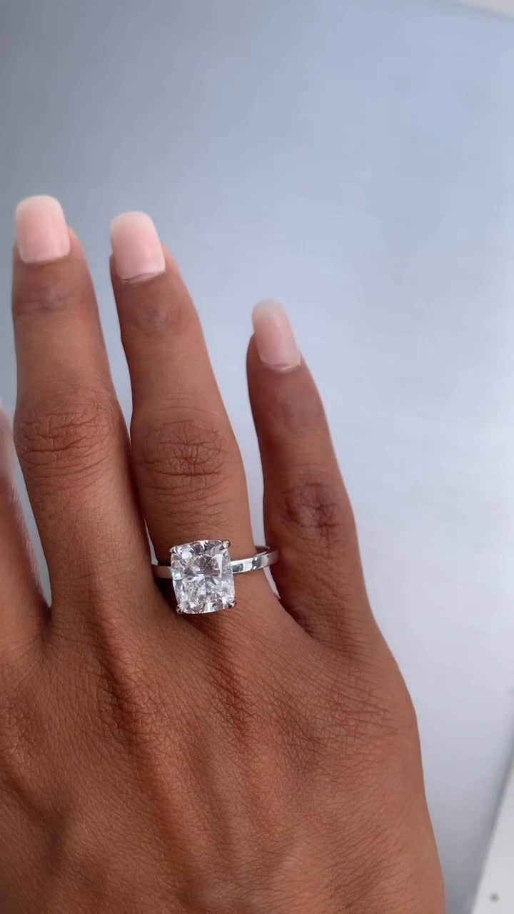 Cushion Moissanite Engagement Ring