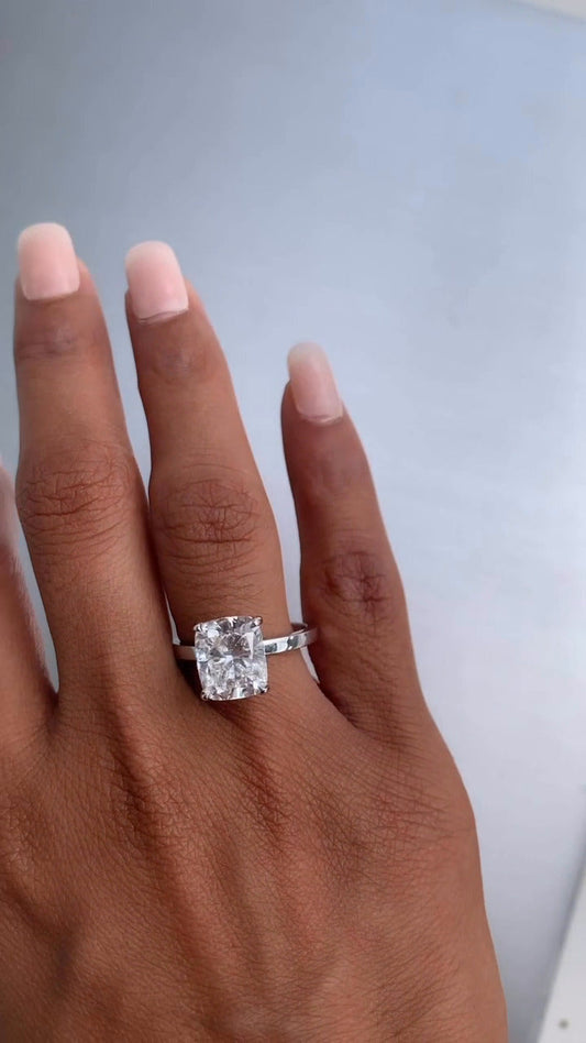 Cushion Moissanite Engagement Ring