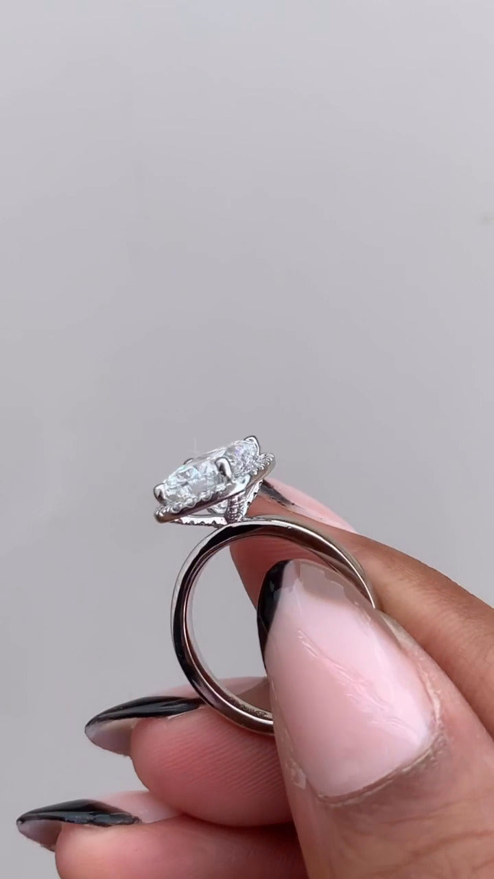 Halo Moissanite Engagement Ring