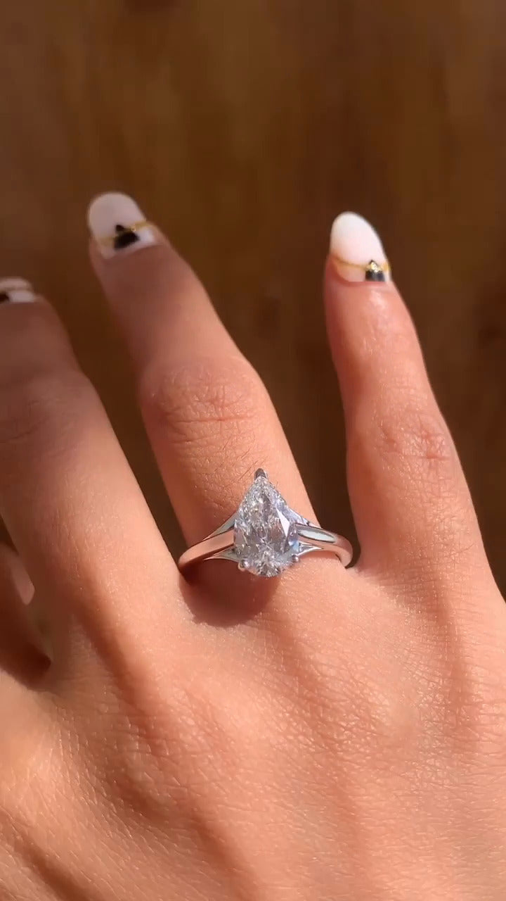 Lavinia Pear Moissanite Engagement Ring