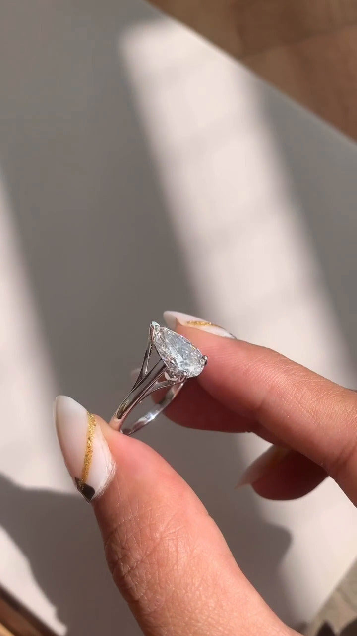 Lavinia Pear Solitaire Engagement Ring