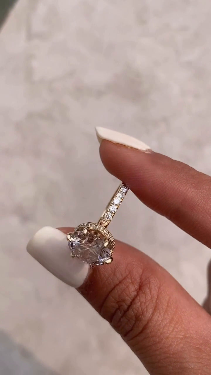 Round Hidden Halo Ring