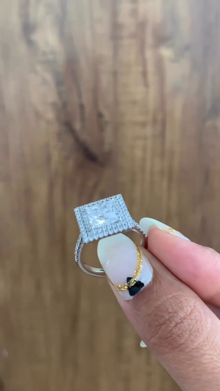 Linnea Halo Moissanite Engagement Ring