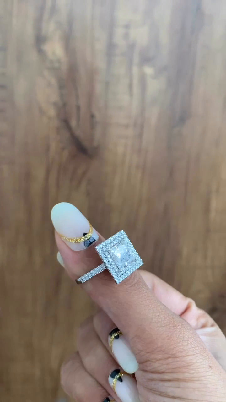 Halo Moissanite Engagement Ring