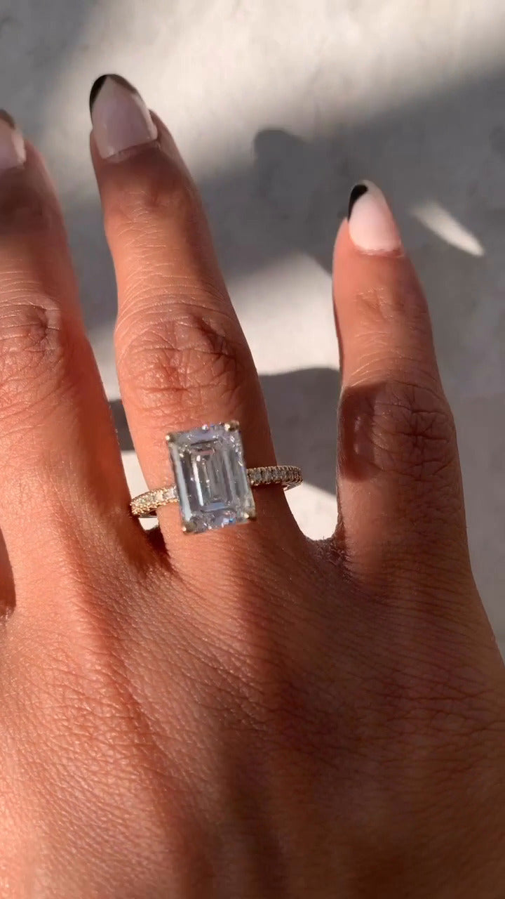 Emerald Moissanite Ring