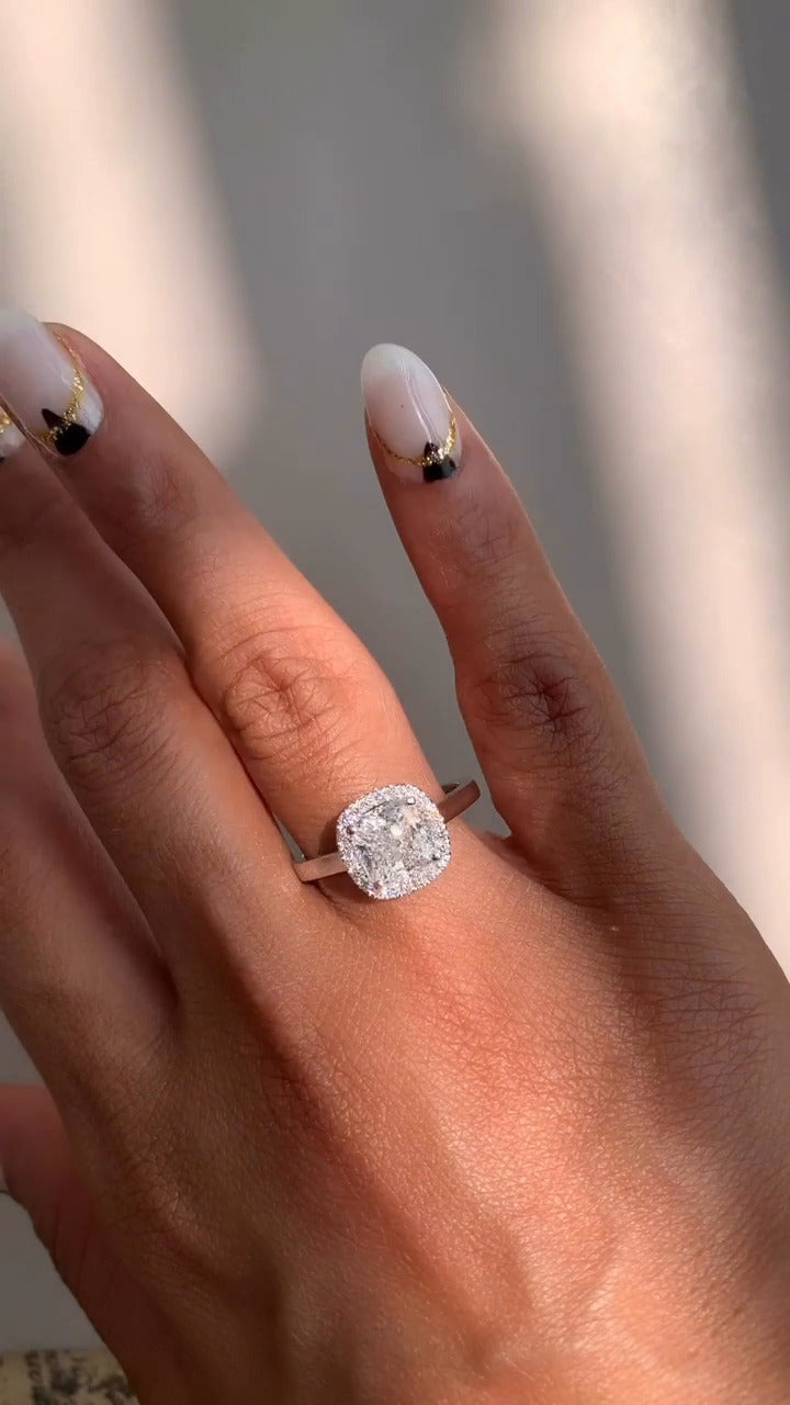 Louisa Cushion Halo Engagement Ring