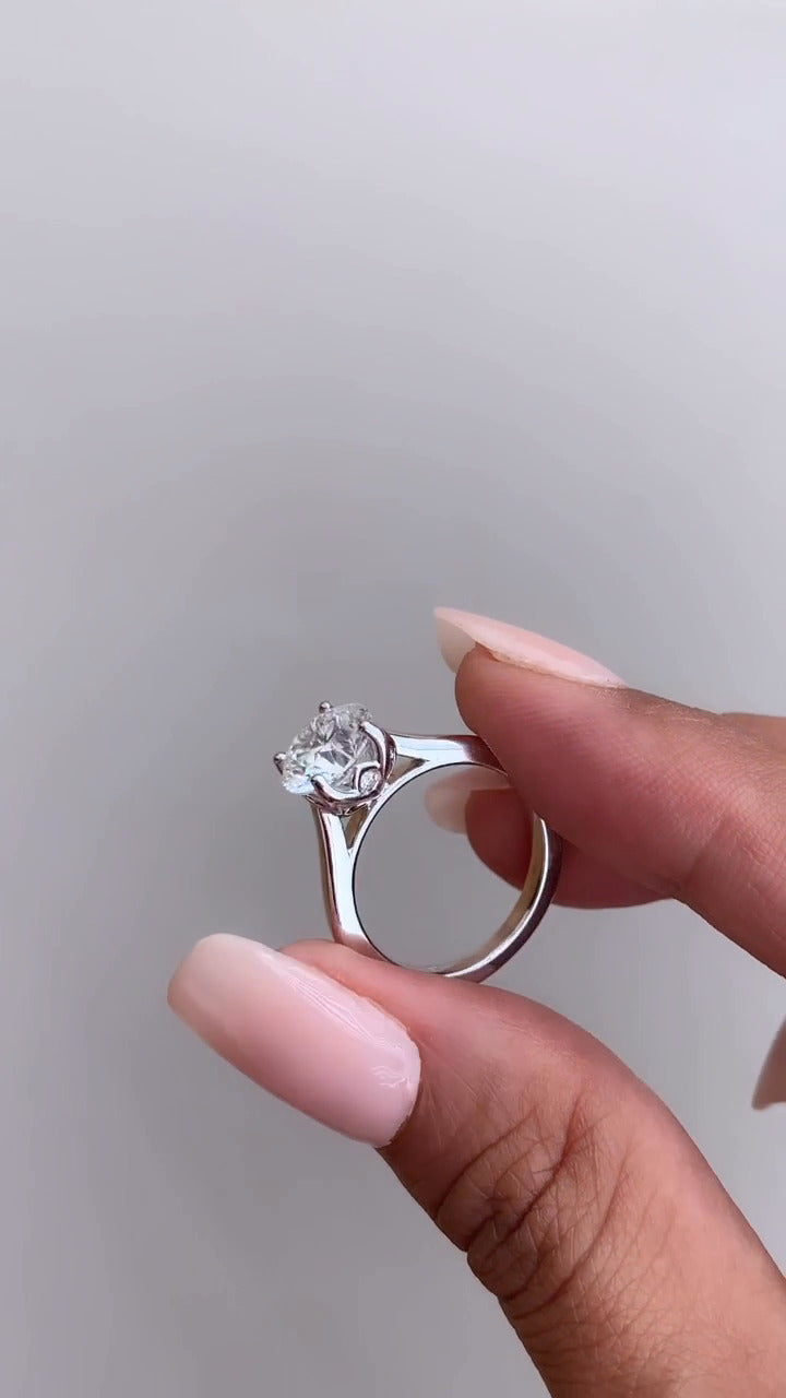 Round Moissanite Engagement Ring