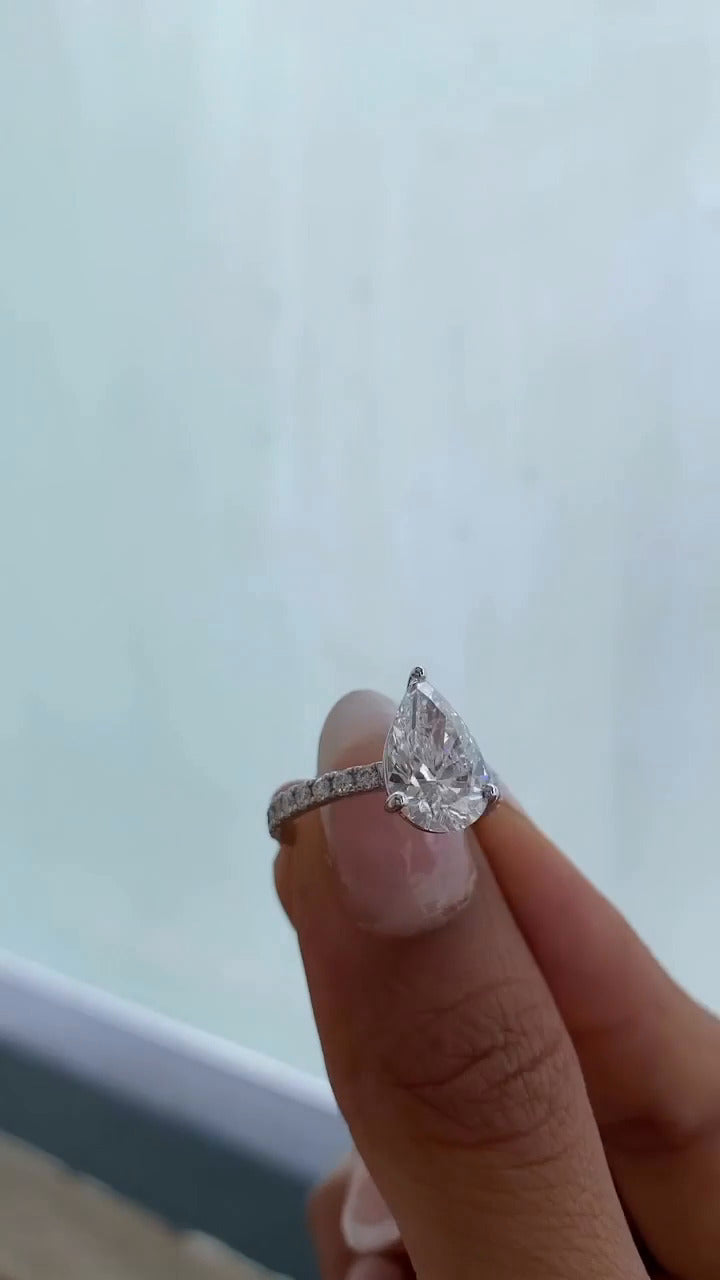 Maeve Pear Moissanite Engagement Ring