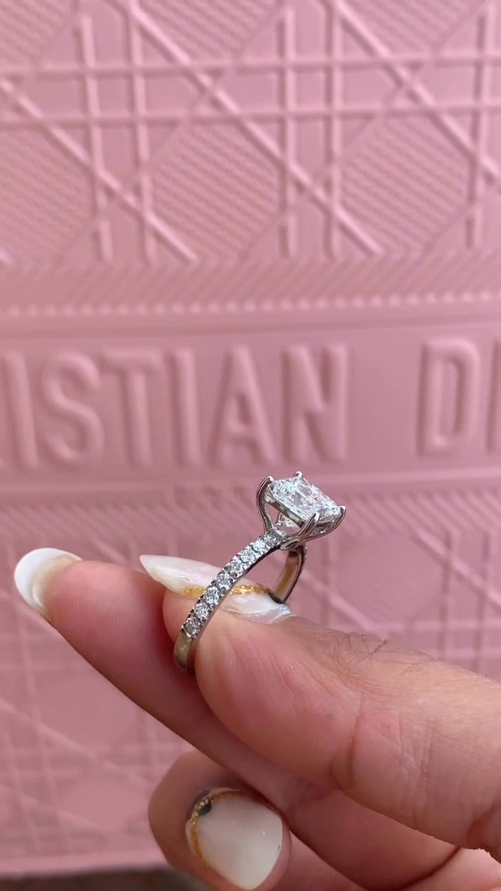 Princess Moissanite Engagement Ring