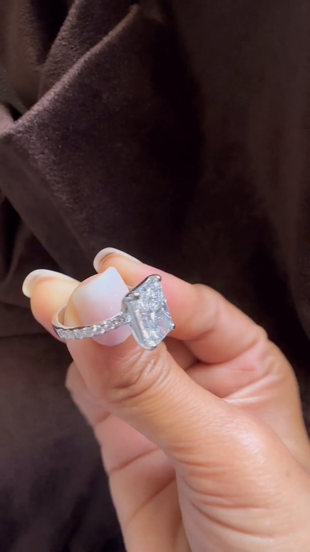 Moissanite Engagement Band