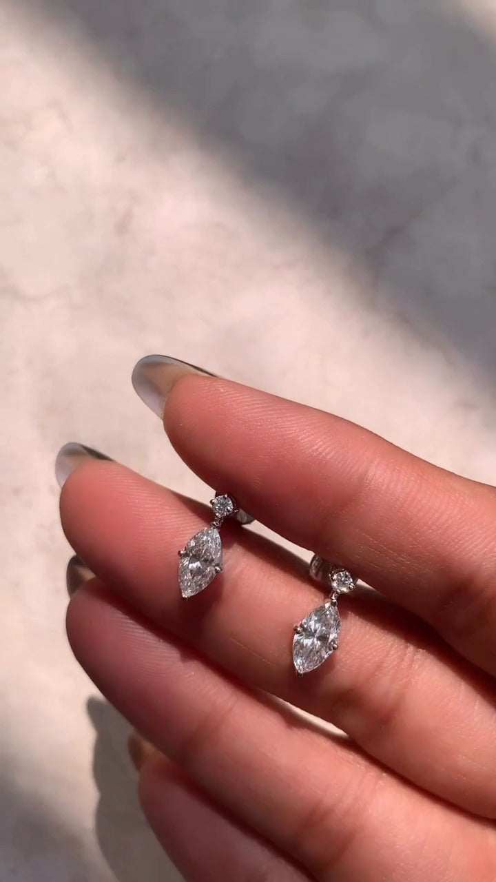 Marquise Moissanite  Earrings