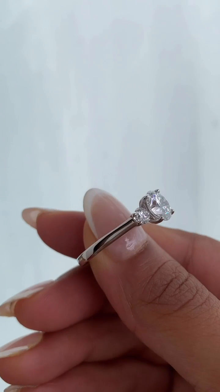 Myra Round Three Stone Engagement Ring
