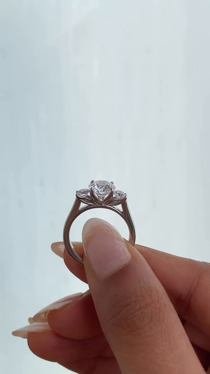 Myra Round Moissanite Engagement Ring
