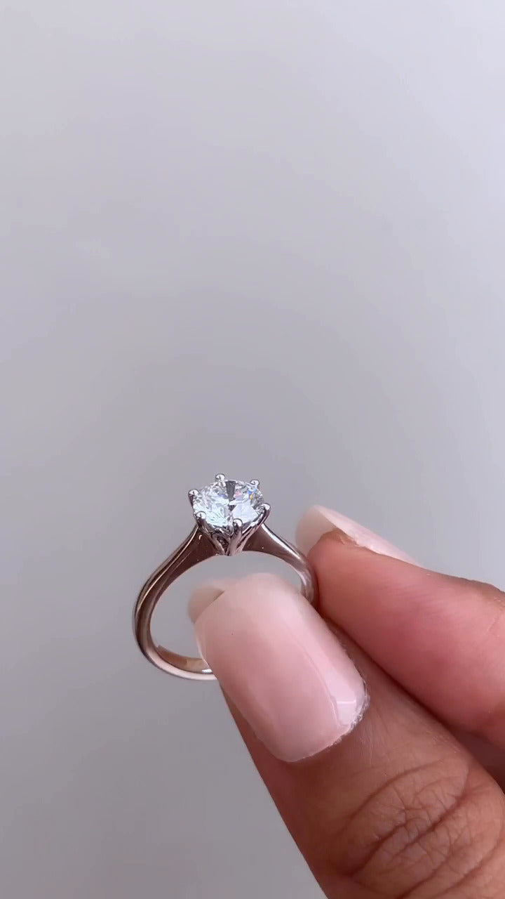 Round Moissanite Engagement Ring