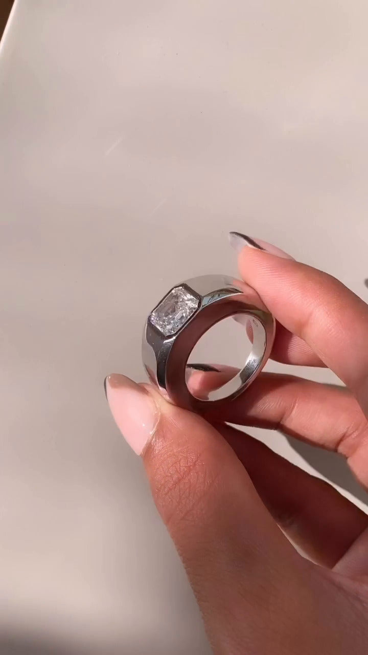 Bezel Moissanite Ring