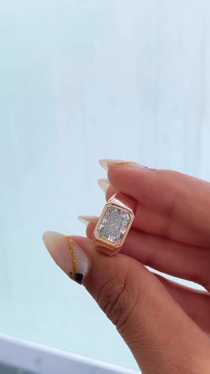 Bezel Moissanite Engagement Ring