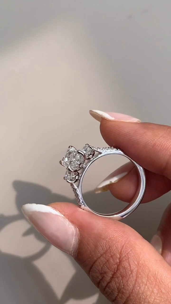 Olivine Radiant Engagement Ring
