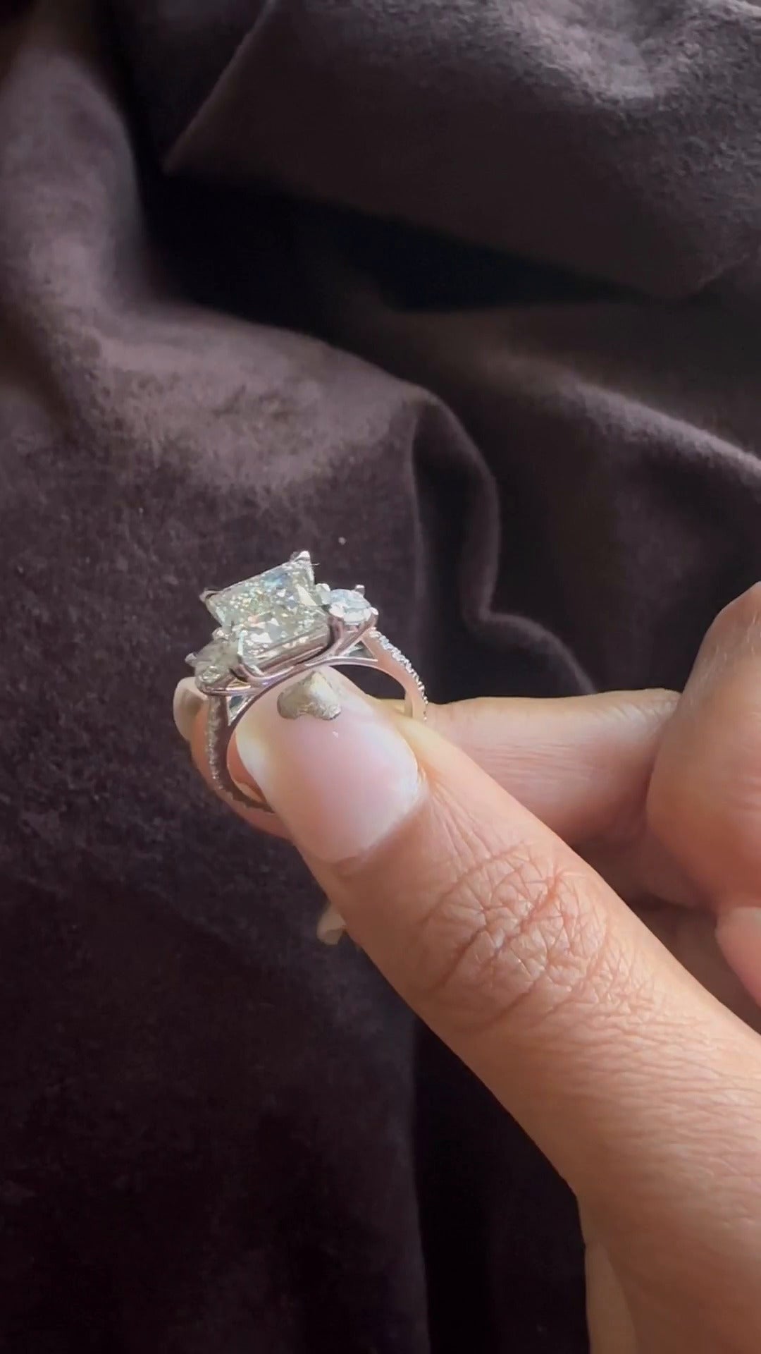 Oriana Princess Three Stone Engagement Ring