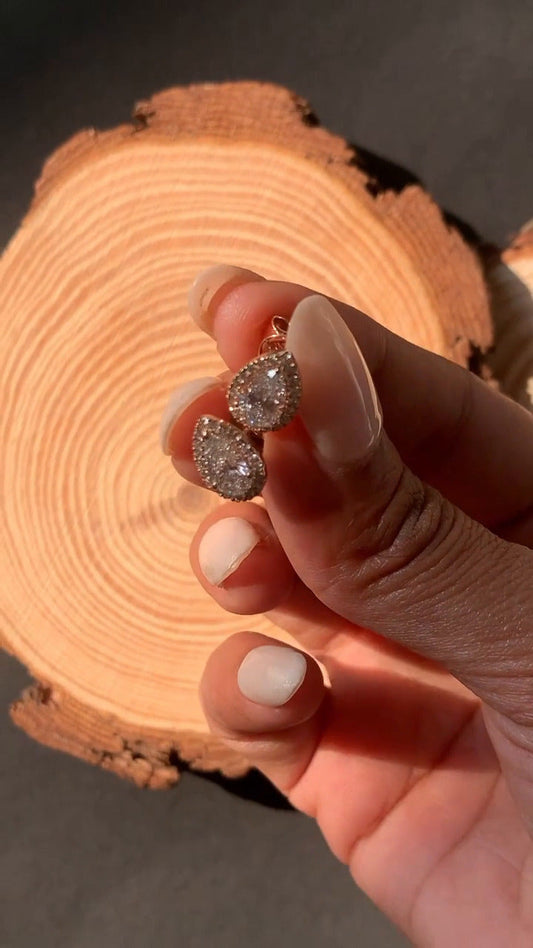 Moissanite Halo Earrings