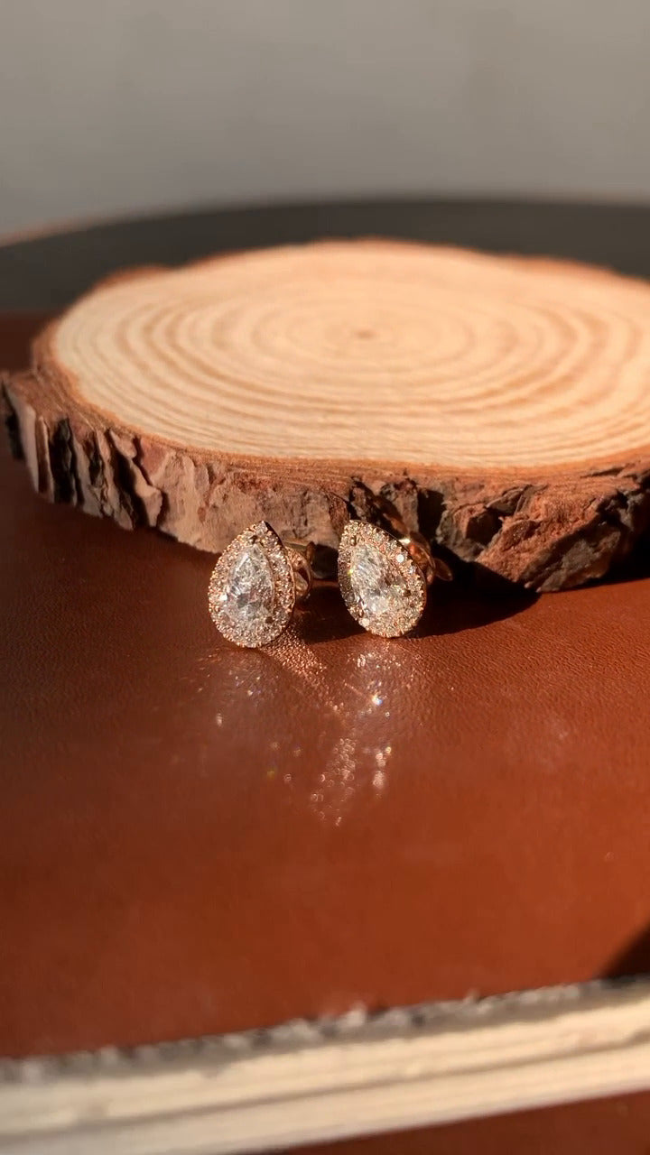 Pear Moissanite Earrings