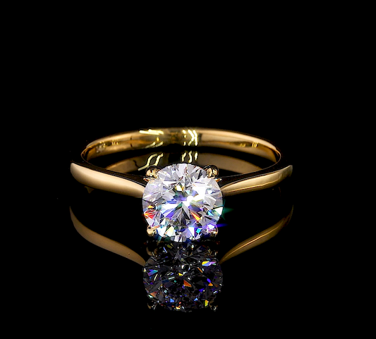 Peony Round Engagement Ring