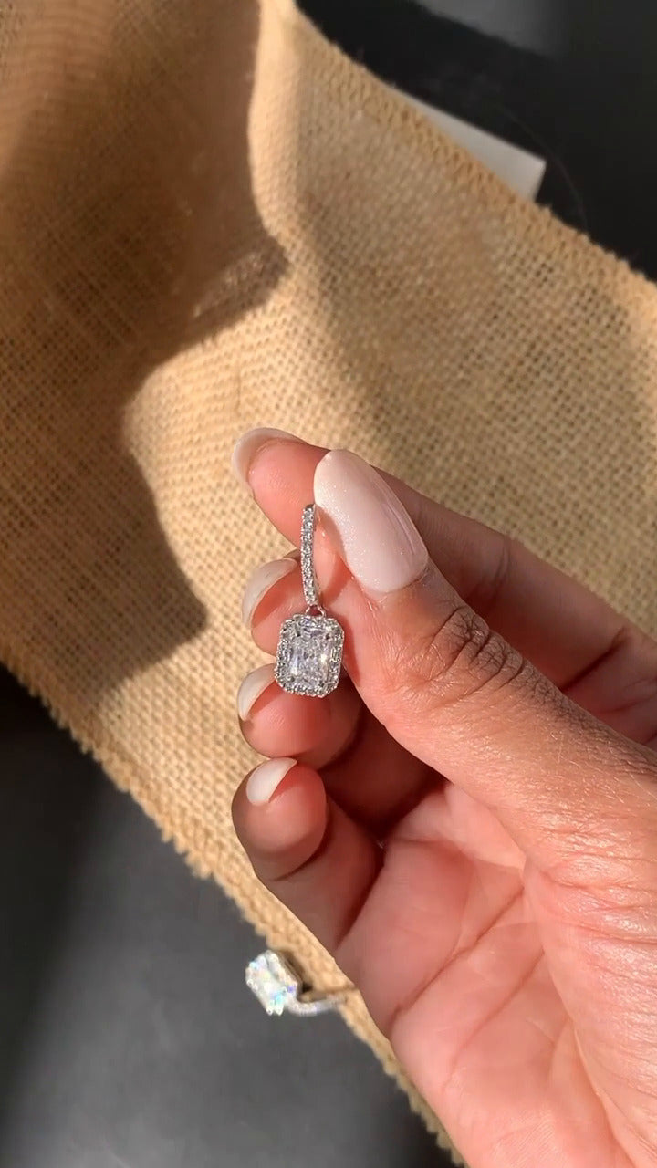 Radiant Halo Drop Earrings
