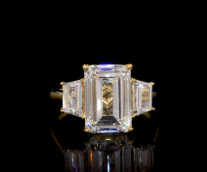 Three Stone Moissanite Engagement Ring