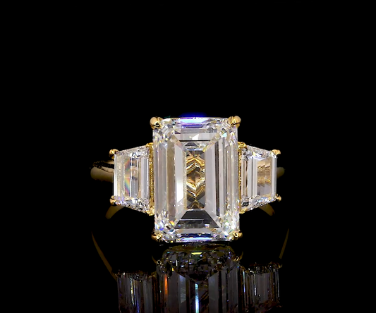 Three Stone Moissanite Engagement Ring