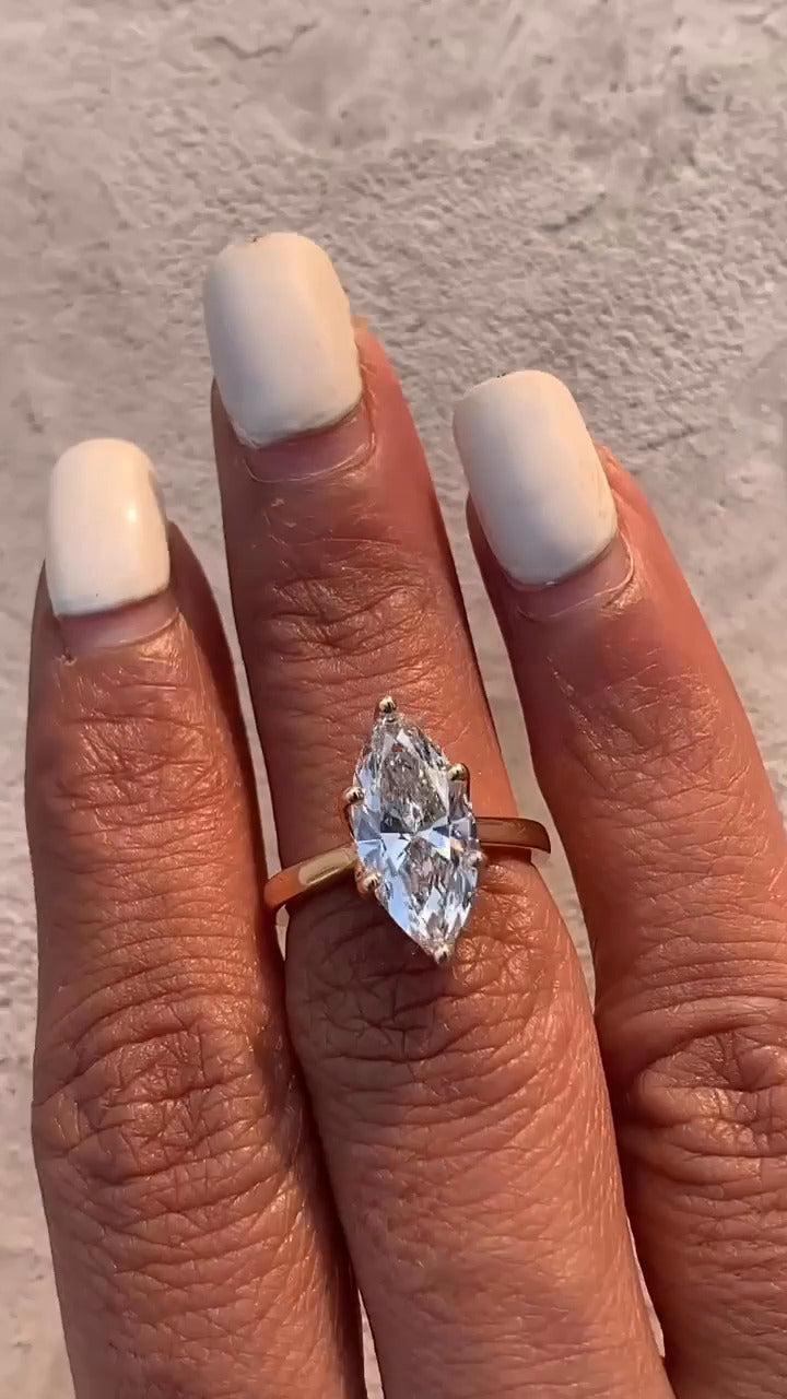 Marquise Shaped Engagement Ring