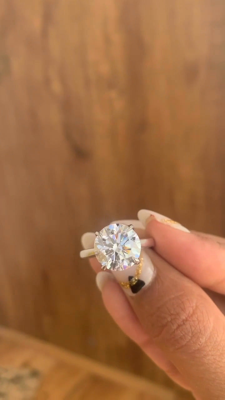 Round Hidden Halo Engagement Ring