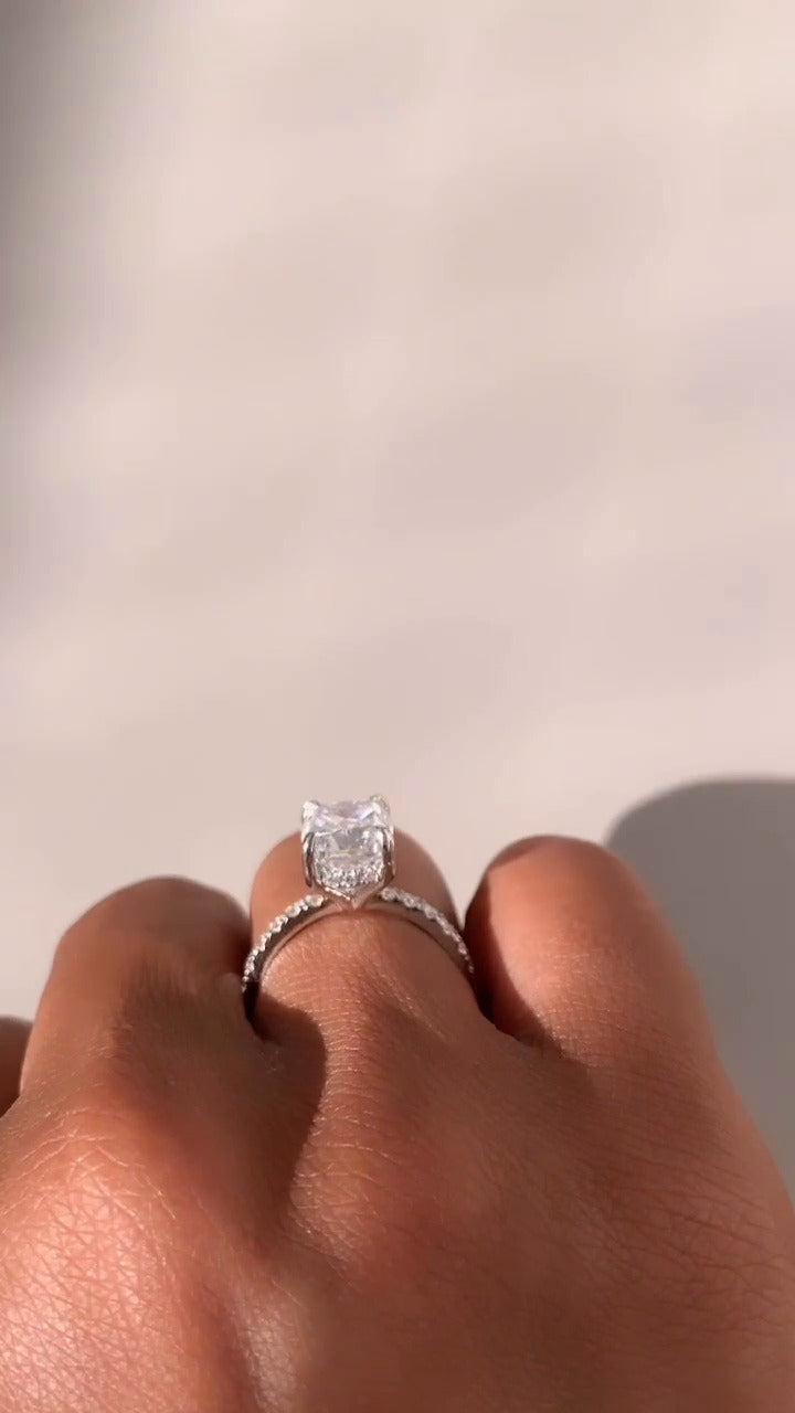 Cushion Moissanite Engagement Ring