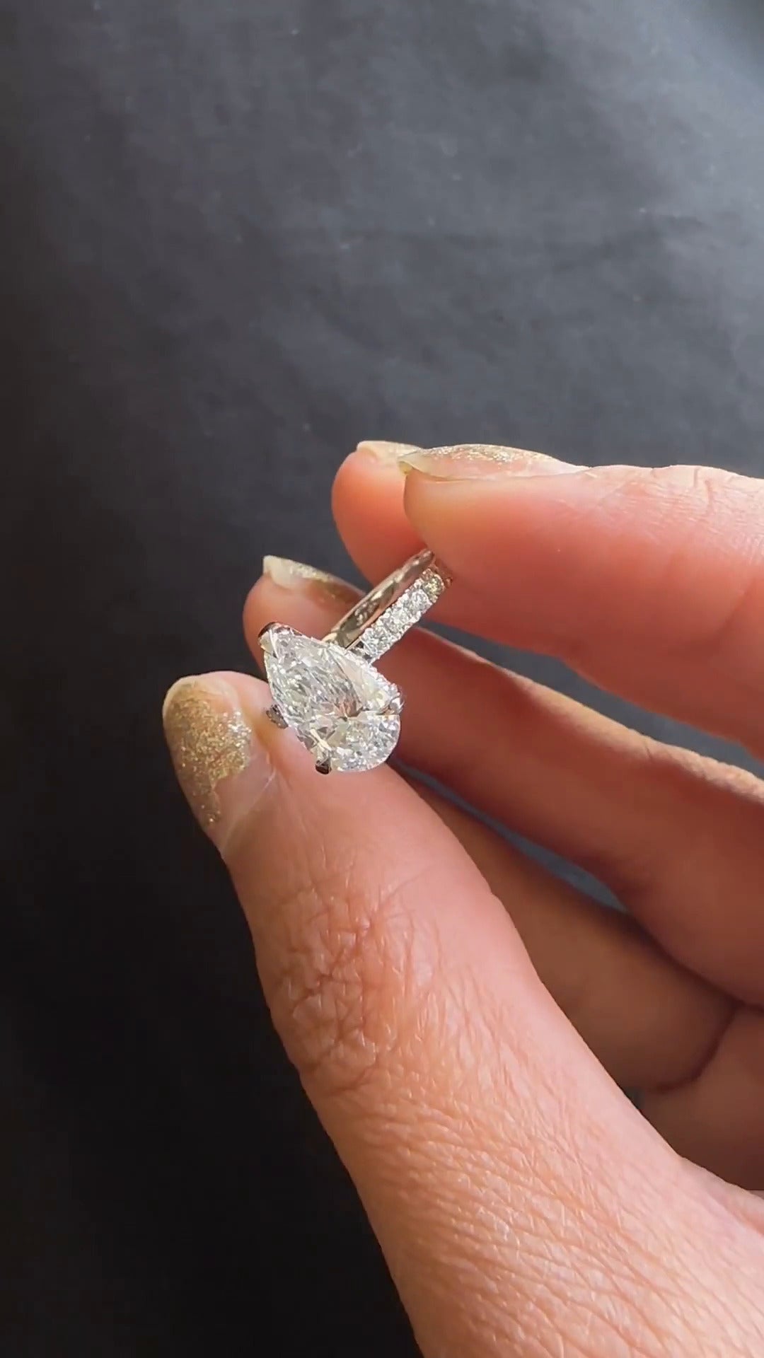Pear Moissanite Ring