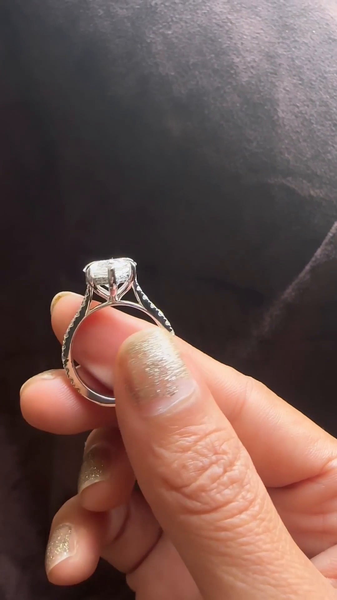 Pear Hidden Halo Ring