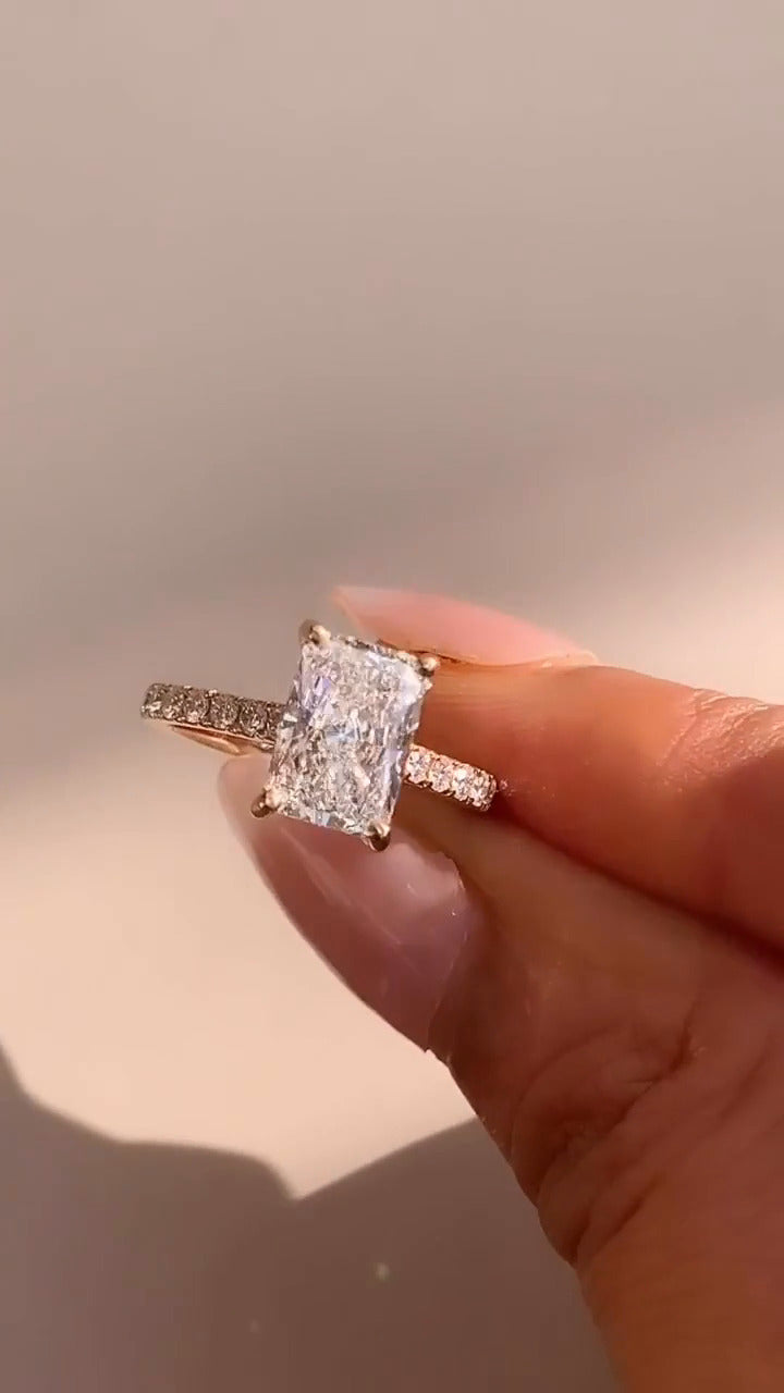 Radiant Moissanite Engagement Ring