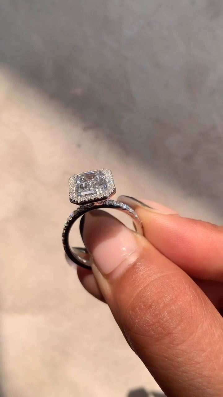 Emerald Halo Engagement Ring
