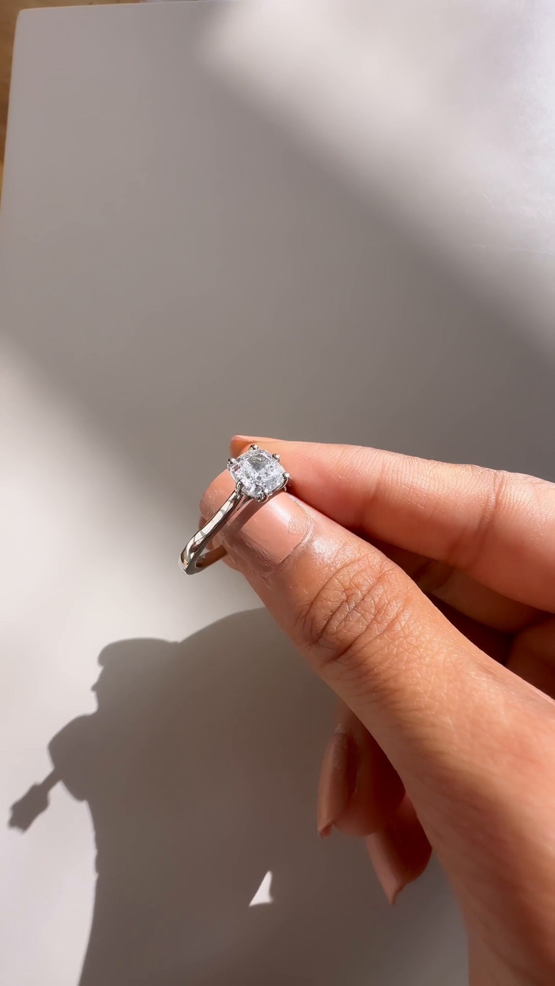 Cushion Solitaire Engagement Ring
