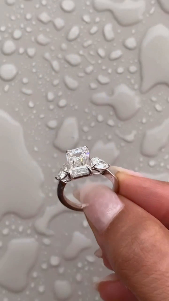 Tierney Emerald Moissanite Engagement Ring