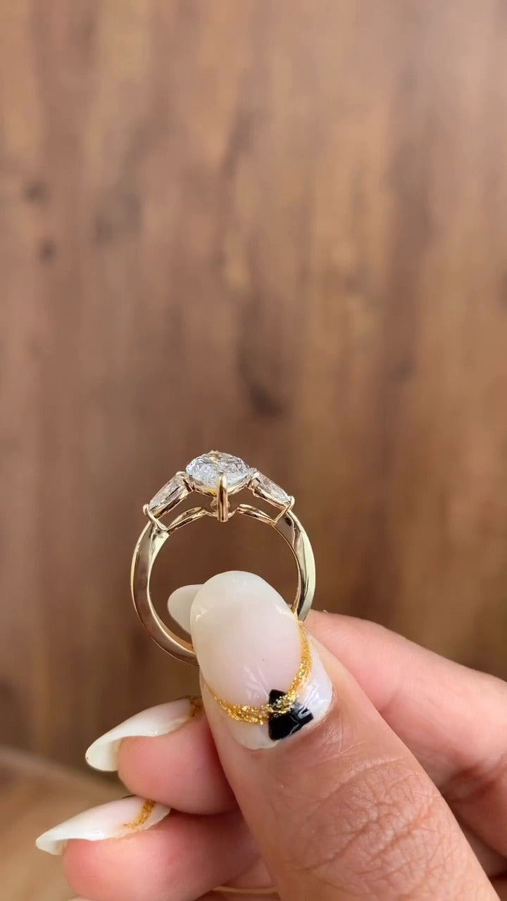 Marquise Three Stone Engagement Ring