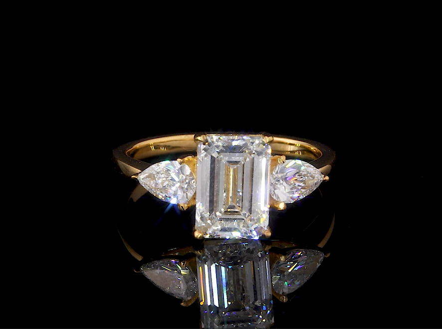 Verity Emerald Moissanite Engagement Ring
