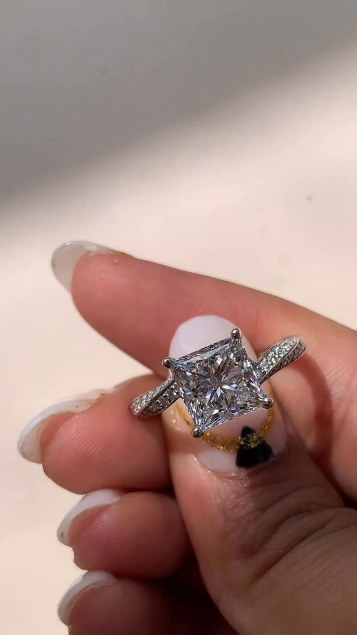 Weston Princess Moissanite Engagement Ring