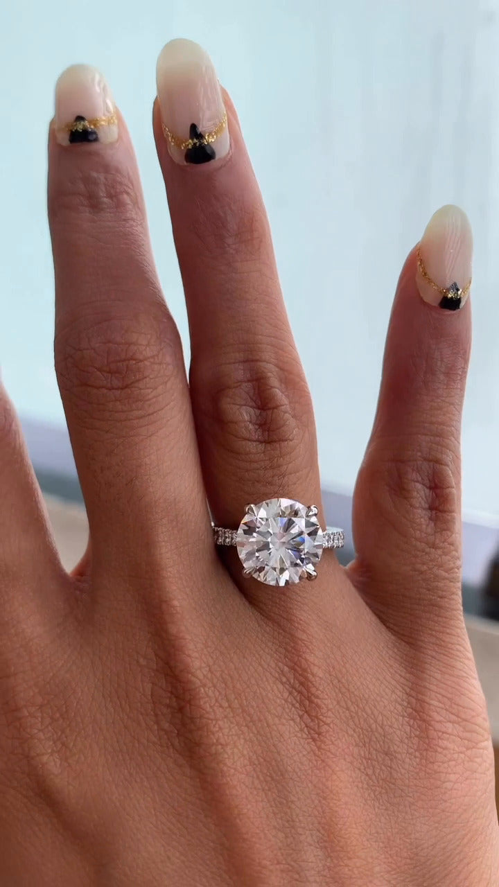 Yvette Round Moissanite Engagement Ring