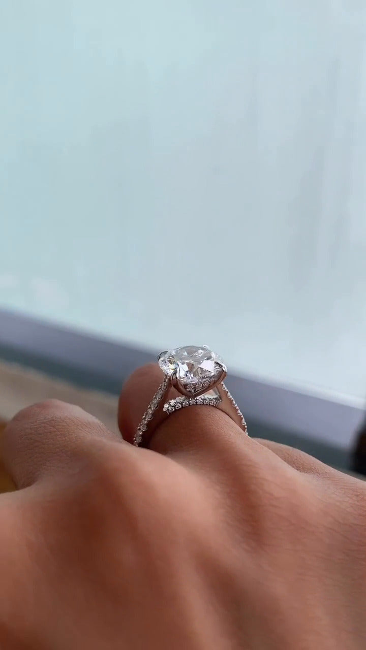 Yvette Round Hidden Halo Engagement Ring