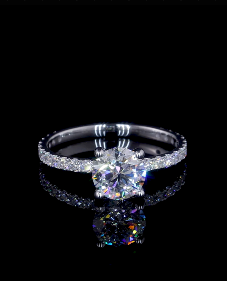 Zeni Round Dainty Engagement Ring