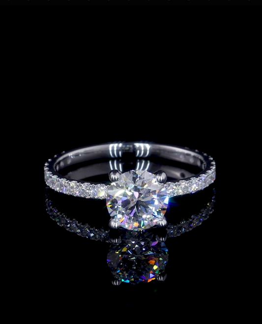Zeni Round Dainty Engagement Ring