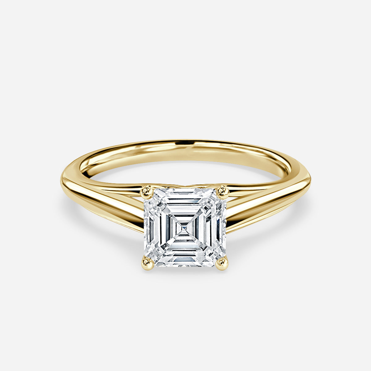 Lavinia Asscher Solitaire Moissanite Engagement Ring